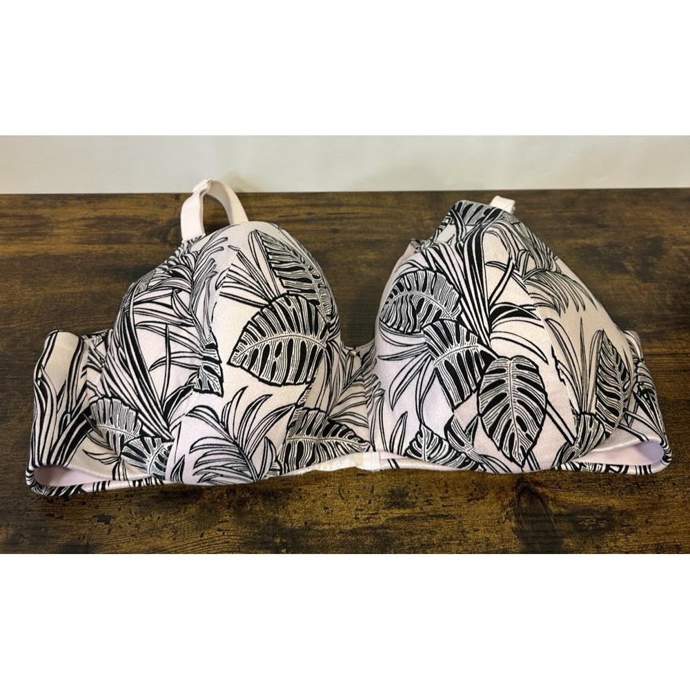 Cacique x Lane Bryant Lightly Lined Balconette Bra Pink & Black Tropical 42DDD - Picture 10 of 10